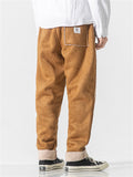 Men's Casual Fleece-lined Winter Drawstring Trousers