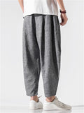 Male Chinese Style Relaxed Summer Wide Leg Pants