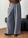 Women's Drawstring Elastic Waist Striped Wide Leg Pants