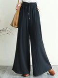 Women's Casual Oversized Cotton Linen Wide Leg Pants