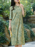 Women's Lush Tree Branch Jacquard A-line Qipao Dresses