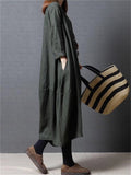 Female Minimalist Cozy Cotton Mid-Length Lantern Dress