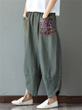 Women's Ethnic Style Patchwork Wide-leg Pants