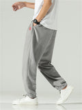 Chinese Style Embroidered Corduroy Pants for Male