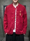 Spring Autumn Men's Chinese Style Large Size Embroidered Jackets