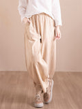 Summer Plain Loose Linen Pants for Women