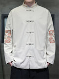 Male Textured Ethnic Style Embroidered Jackets