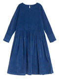 Classy Corduroy Mid-length Dress for Ladies