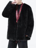 Chinese Style Plush Warm Fluffy Jackets for Men