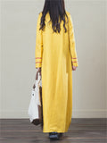 Fashionable Women's Simple Yellow Printed Dresses