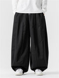 Men's Casual Plus Size Wide Leg Cotton Pants