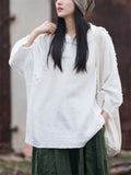 Women's Loose Comfy Batwing Sleeve Chinese Style Shirts