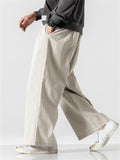 Men's Simple Cotton Linen Loose Straight-Leg Pants