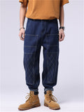 Men's Trendy Straight Leg Mid-rise Multi-pocket Jeans