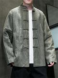 Chinese Style Knot Button Cozy Kung Fu Jacket for Men