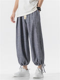 Male Stylish Lightweight Cotton Linen Summer Drawstring Pants