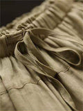 Ladies Double Lining Cotton Linen Lightweight Pants