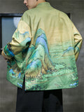 Men's Chinese Painting Nature Landscape Print Jackets