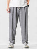 Men's Comfort Elastic Waist Regular Fit Linen Pants