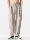 Men's Leisure All Match Lace Up Cozy Linen Pants