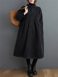 Women's Stylish Corduroy Long Coat for Winter