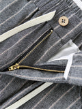 Men's Striped Loose Cotton Linen Ankle Pants for Holiday