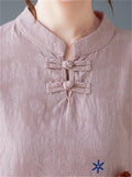 Women's Floral Hand Embroideried Elegant Stand Collar Shirt