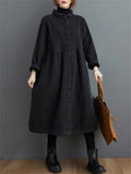 Women's Stylish Corduroy Long Coat for Winter