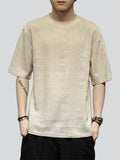 Men's Short Sleeve Crew Neck Simple Shirt