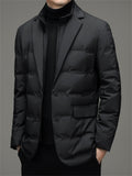 Men's Fashion Warm White Duck Down Blazer Coat for Winter