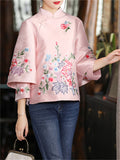 Women's Flower Embroidery Cheongsam Shirt