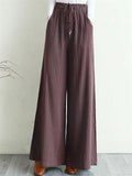 Women's Casual Oversized Cotton Linen Wide Leg Pants