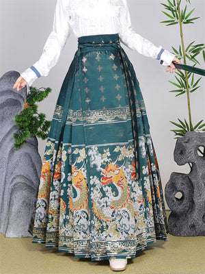 Female Chinese Style Loong Pattern Mamianzhequn