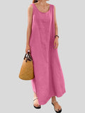 Women's Summer Holiday Sleeveless Linen Dresses