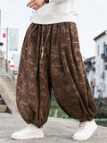 Plus Size Bamboo Jacquard Baggy Corduroy Pants for Men