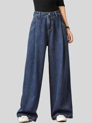 Women's Fashionable High Waisted Wide Leg Jeans