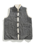 Men's Chinese Style Tang Suit Fleece Corduroy Vest