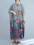 Oversized Bohemian Style Loose Shirt Dress for Women