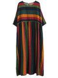 Summer Rainbow Stripes Vacation Long Dress for Women