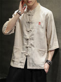 Men's Trendy Tang Suit Embroidered Half Sleeve Shirts