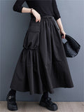 Women's Stylish High Rise Large Pocket Pleated Skirt