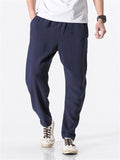 Men's Original Simple Linen Lace Up Casual Trousers