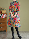 Women's Cute Abstract Print Super Warm Plush Lining Coat