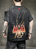 Men's Chinese Style Monkey King Embroidery Retro T-shirt