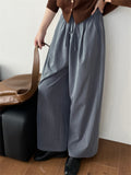 Women's Drawstring Elastic Waist Striped Wide Leg Pants