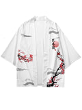 Retro Plum Blossom Hanzi Print Men's Cardigan Shirt Cropped Pants