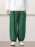 Loose Fit Braided Drawstring Corduroy Pants for Men