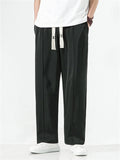 Men's Soft Ice Silk Drawstring Waist Loose Casual Pants