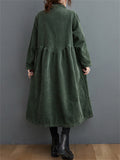 Women's Stylish Corduroy Long Coat for Winter