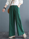 Summer Linen Blend High Rise Straight-Leg Pants for Women